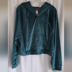 Victoria's Secret Diamante Velour Zip Up Hoodie 2 Piece Set